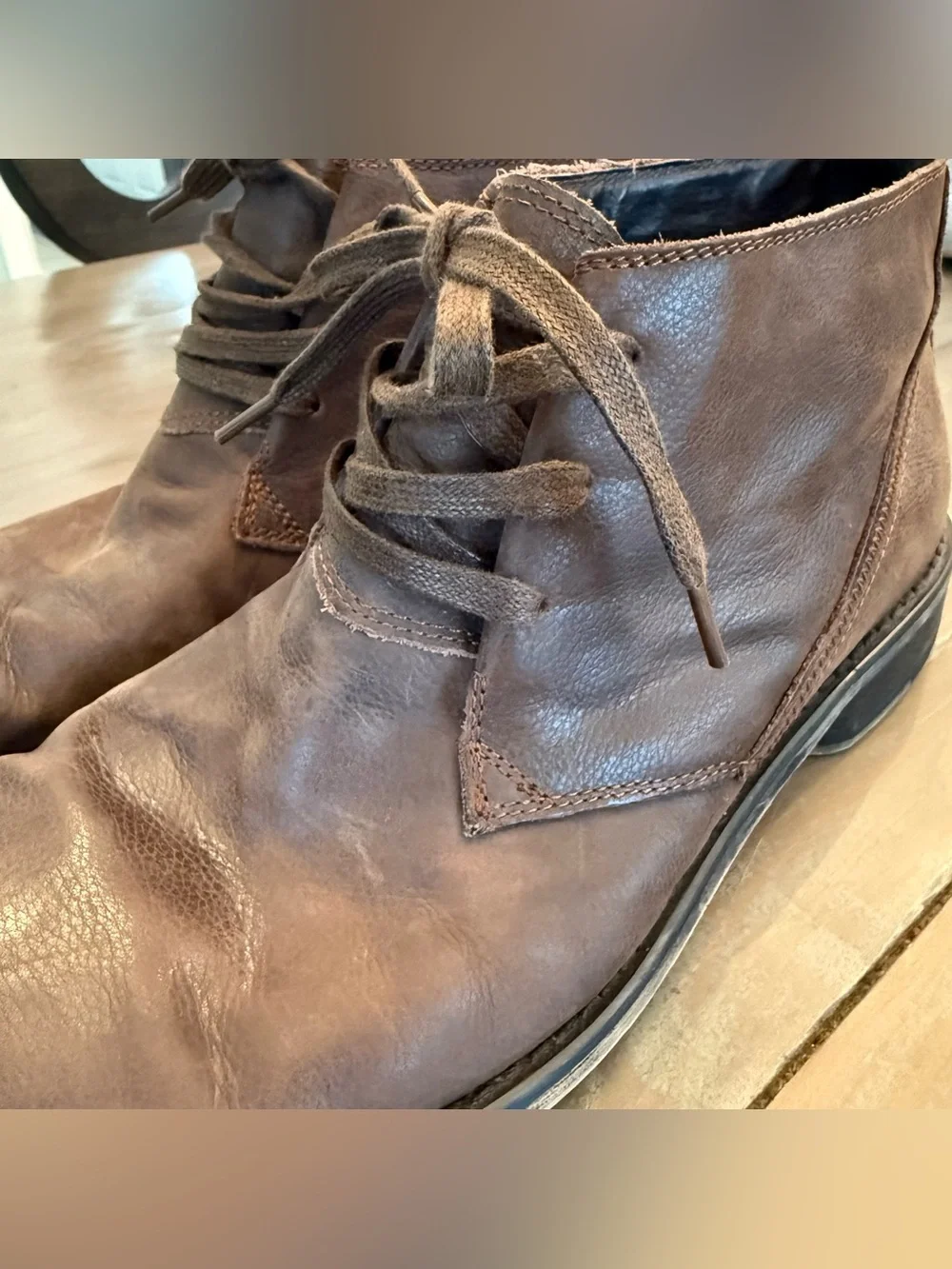 Joe's Jeans Men's Distressed Brown Leather high-top boots Sz 11 Preowned